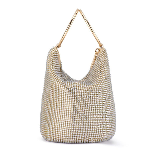 Olga Berg ELLIE Crystal Mesh Handle Bag