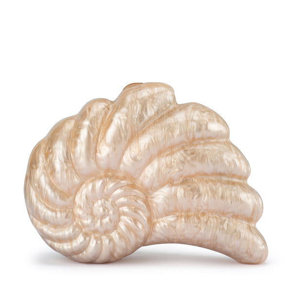 olga berg INDI Acrylic Shell Clutch