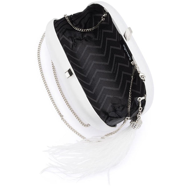 Olga Berg JENNA Feather Tassel Clutch
