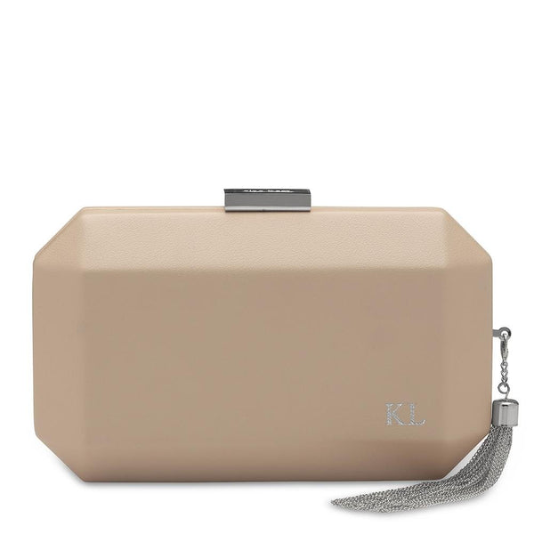 olga berg LIA Monogrammed Clutch