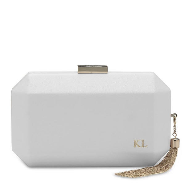 olga berg LIA Monogrammed Clutch
