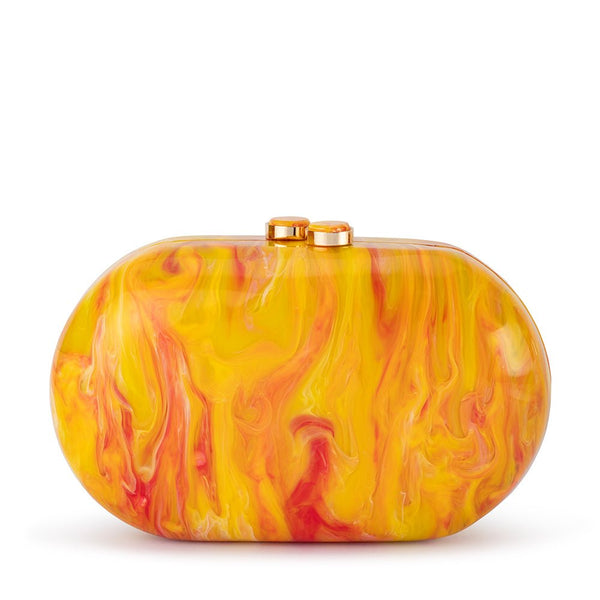 olga berg MAEVE Marble Clutch