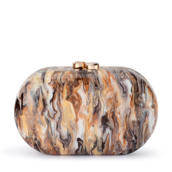 olga berg MAEVE Marble Clutch