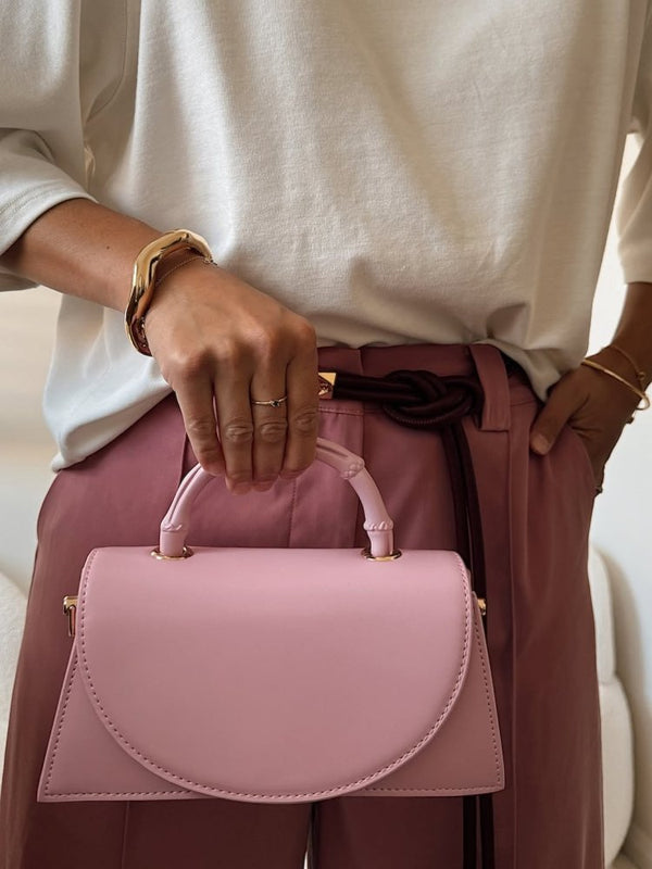 Olga Berg PHOEBE Bamboo Handle Bag