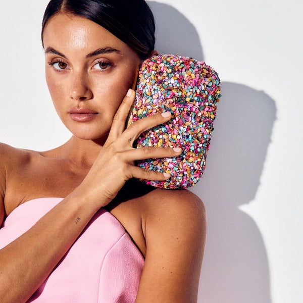 Olga Berg SAVANNAH Pebble Clutch