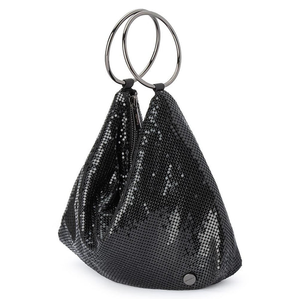 Olga Berg SHAR Black Mesh Convertible Bag