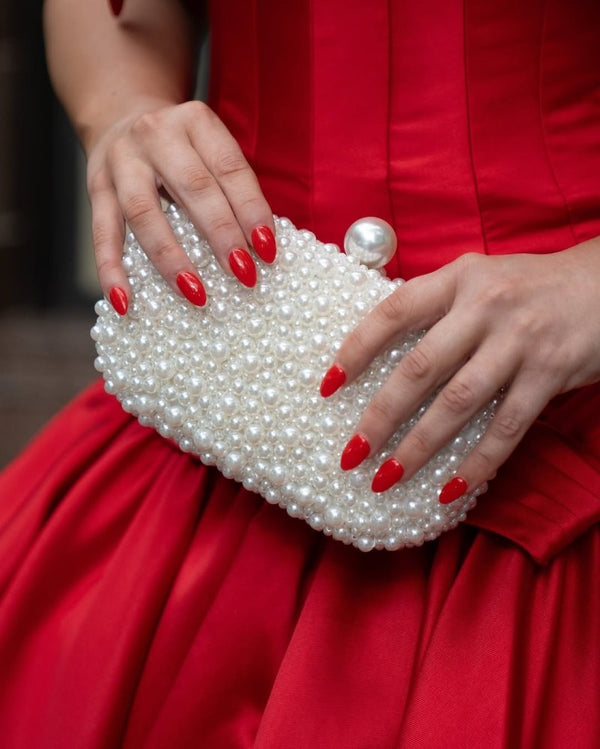 Olga Berg VALENTINA Pearl Clutch
