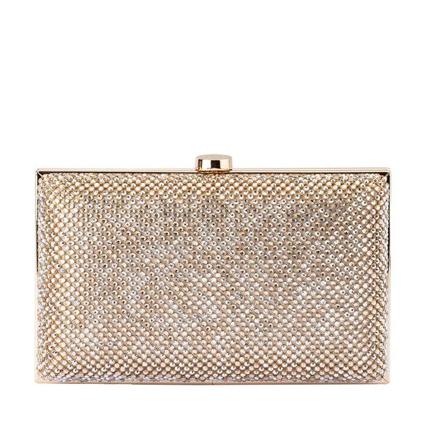 olga berg VIVIANA Crystal Mesh Clutch
