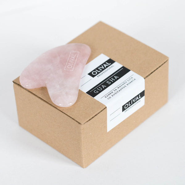 Olival Pink Quartz Gua Sha Stone For Face Massage