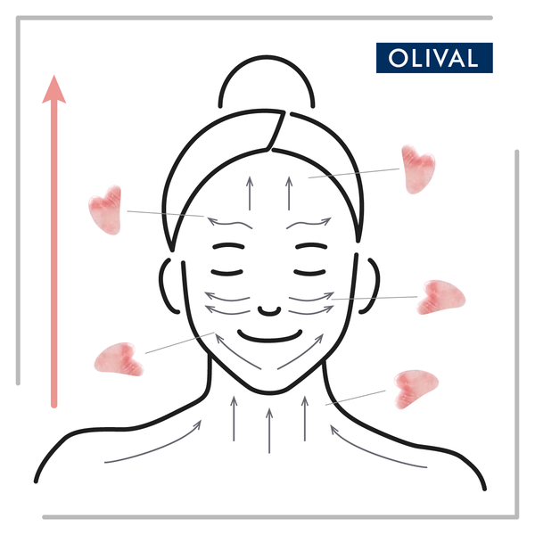 Olival Pink Quartz Gua Sha Stone For Face Massage