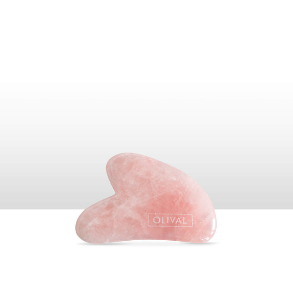 olival Pink Quartz Gua Sha Stone for Face Massage