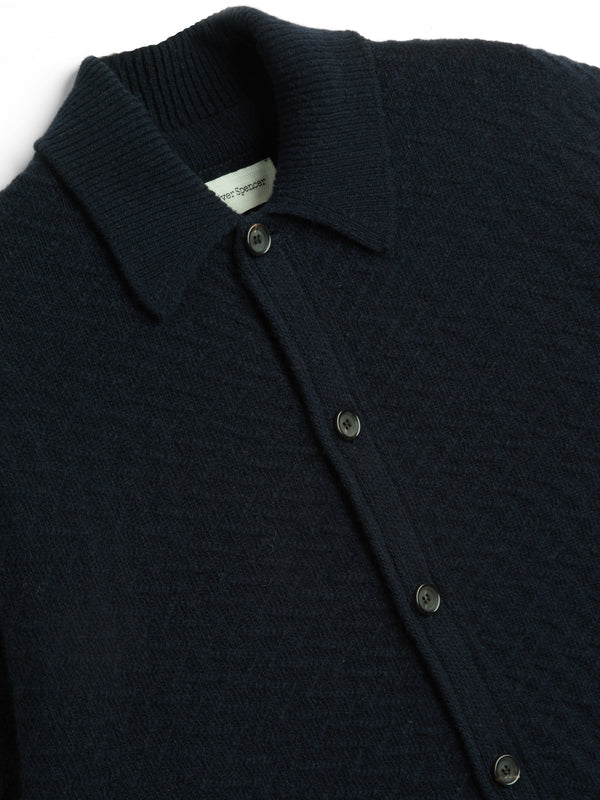 Oliver Spencer Britten Knitted Cardigan Jarvis Navy