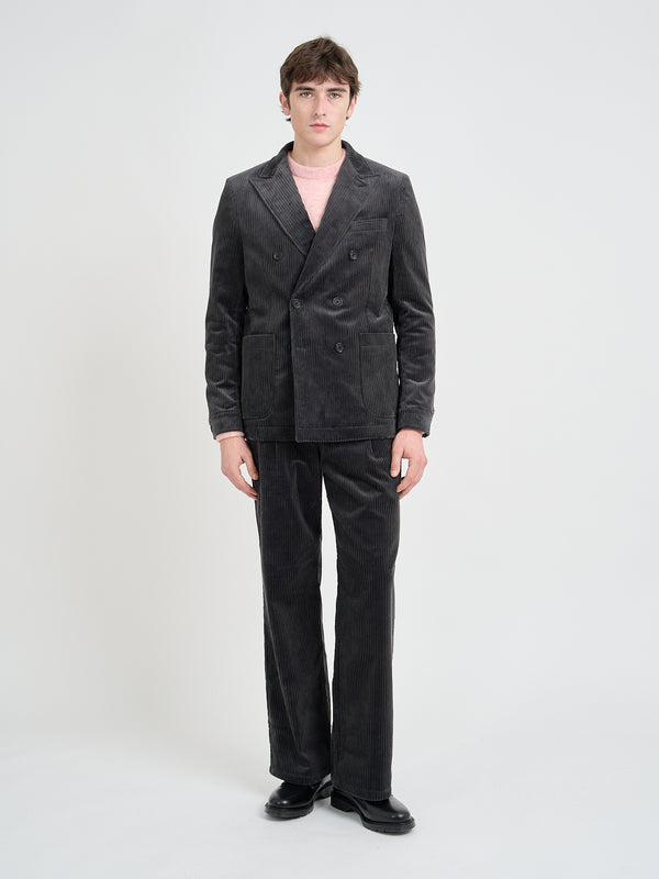 Oliver Spencer Double Breasted Jacket Deakin Cord Grey