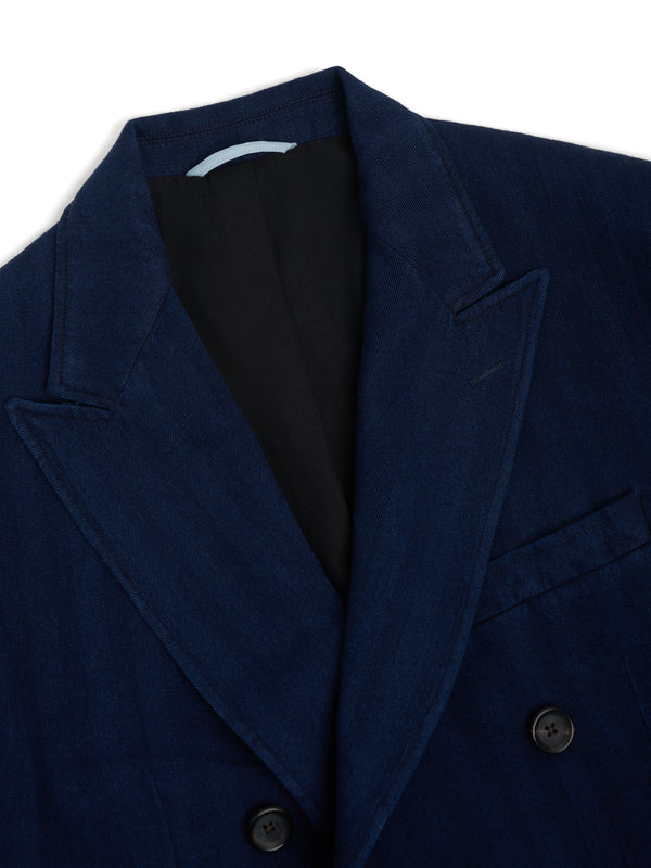 Oliver Spencer Double Breasted Jacket Faye Indigo Blue
