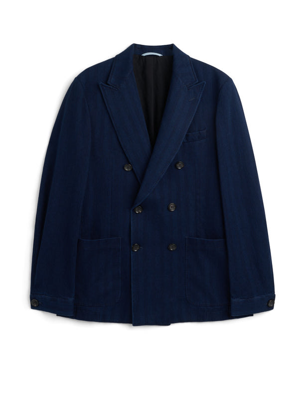 oliver spencer Double Breasted Jacket Faye Indigo Blue