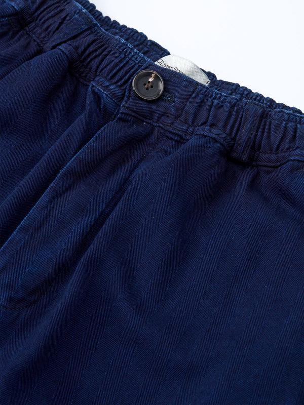 Oliver Spencer Drawstring Trousers Faye Indigo Blue