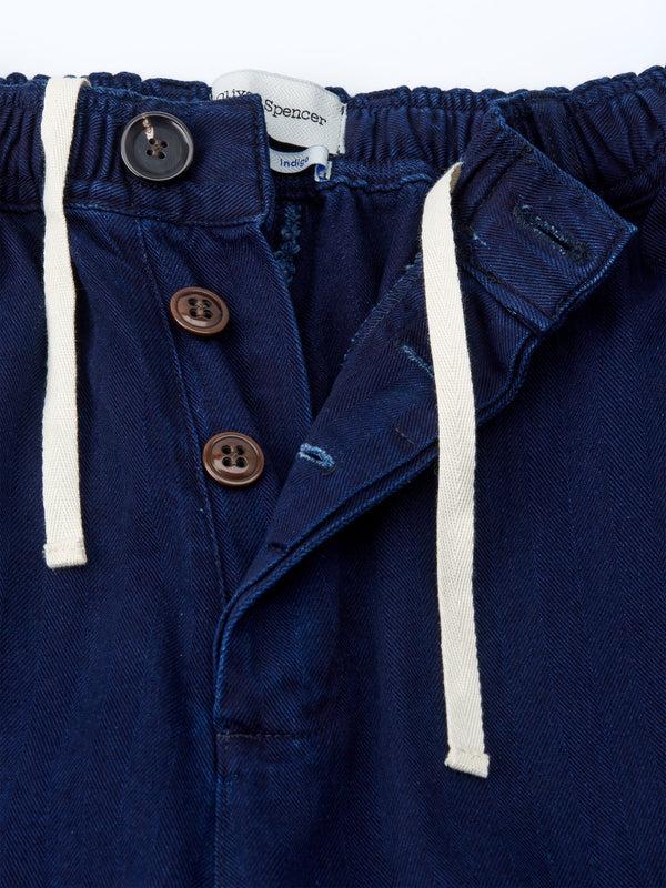 Oliver Spencer Drawstring Trousers Faye Indigo Blue
