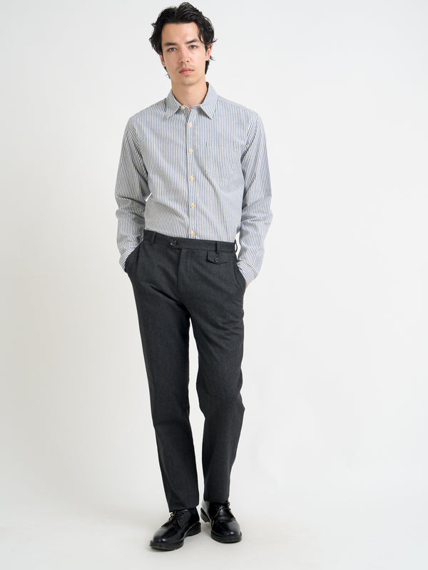 Oliver Spencer Fishtail Trousers Stockbridge Charcoal