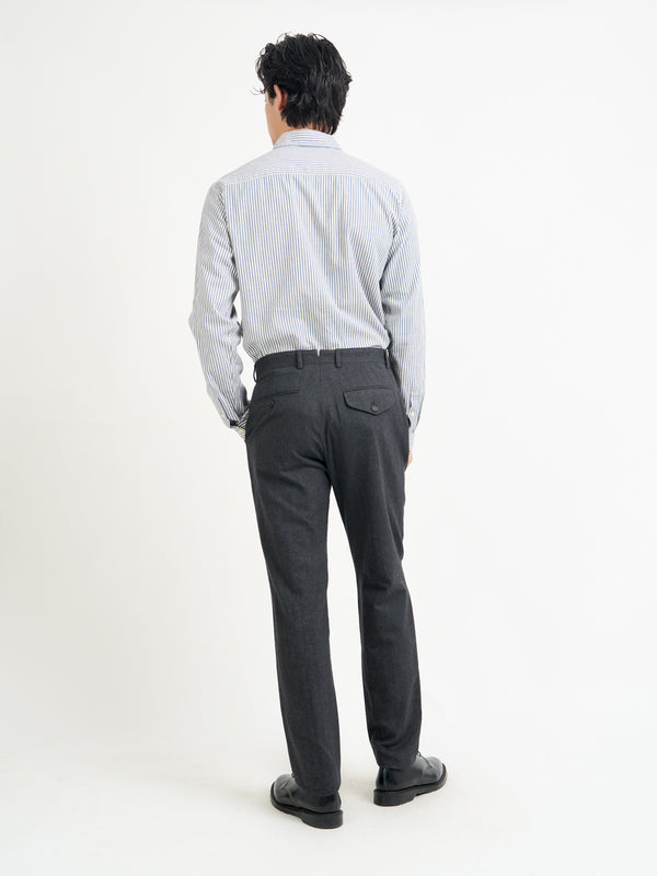 Oliver Spencer Fishtail Trousers Stockbridge Charcoal