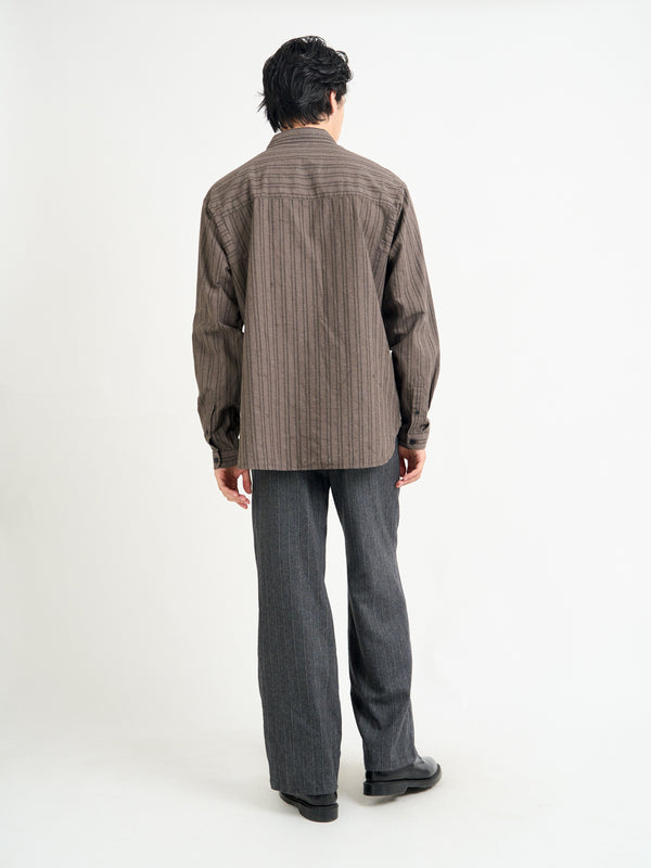 Oliver Spencer Garrison Long Sleeve Shirt (Loose Fit) Alberg Brown