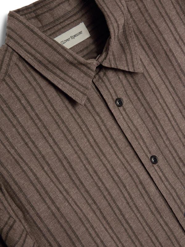 Oliver Spencer Garrison Long Sleeve Shirt (Loose Fit) Alberg Brown