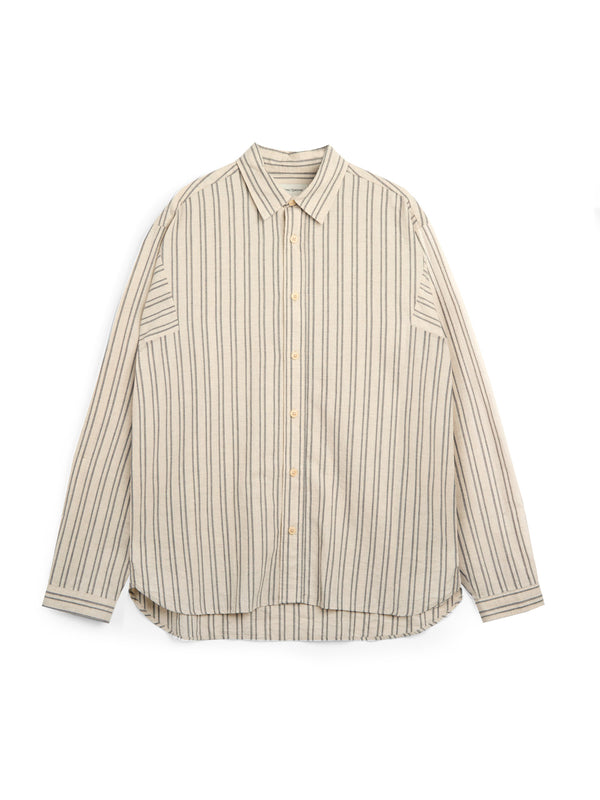 oliver spencer Garrison Long Sleeve Shirt (Loose Fit) Alberg Sand/Black