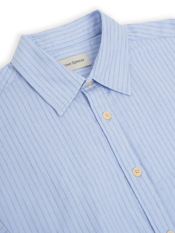Oliver Spencer Garrison Long Sleeve Shirt (Loose Fit) Faber Blue