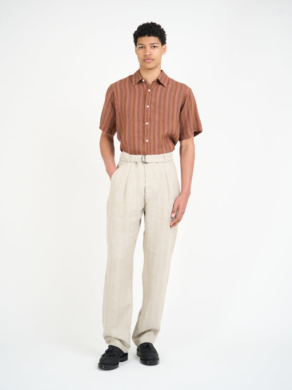Oliver Spencer Garrison Short Sleeve Shirt Lowson Terracotta