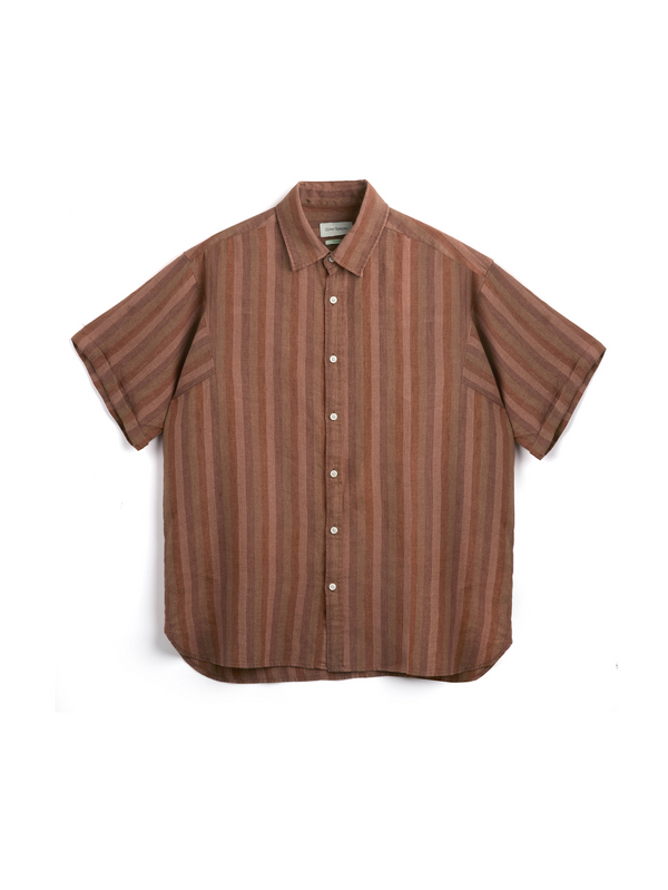 oliver spencer Garrison Short Sleeve Shirt Lowson Terracotta