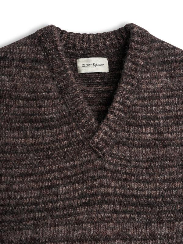 Oliver Spencer Graves V Neck Vest Stirling Black Multi