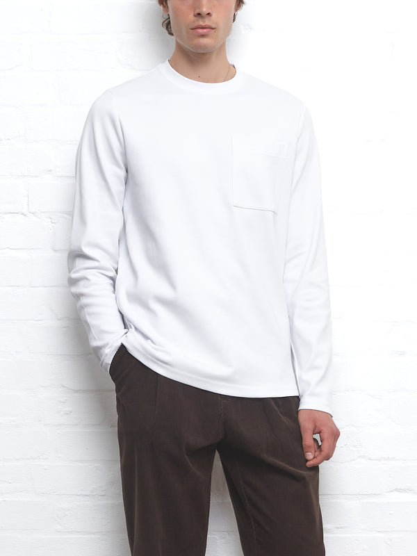 Oliver Spencer Heavy Long Sleeve T-Shirt Tavistock White