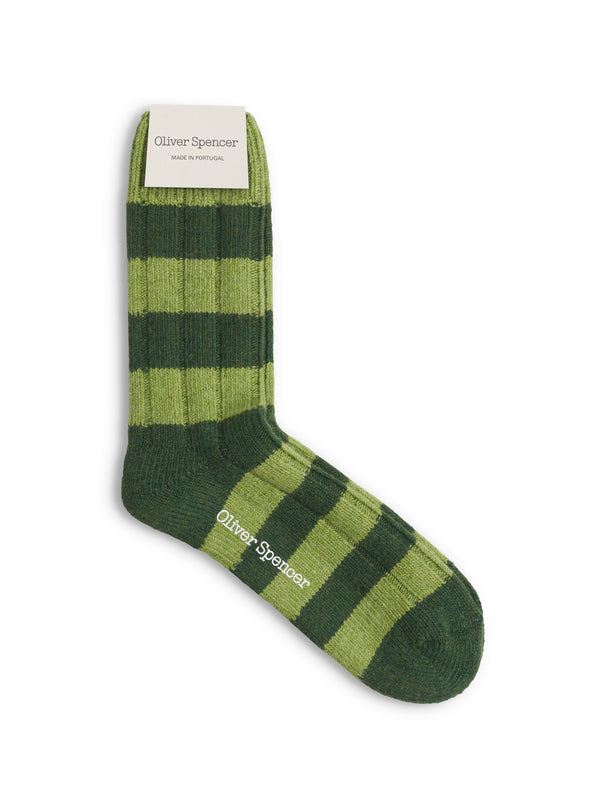 oliver spencer Kenton Socks Glen Moss Green/Pistachio