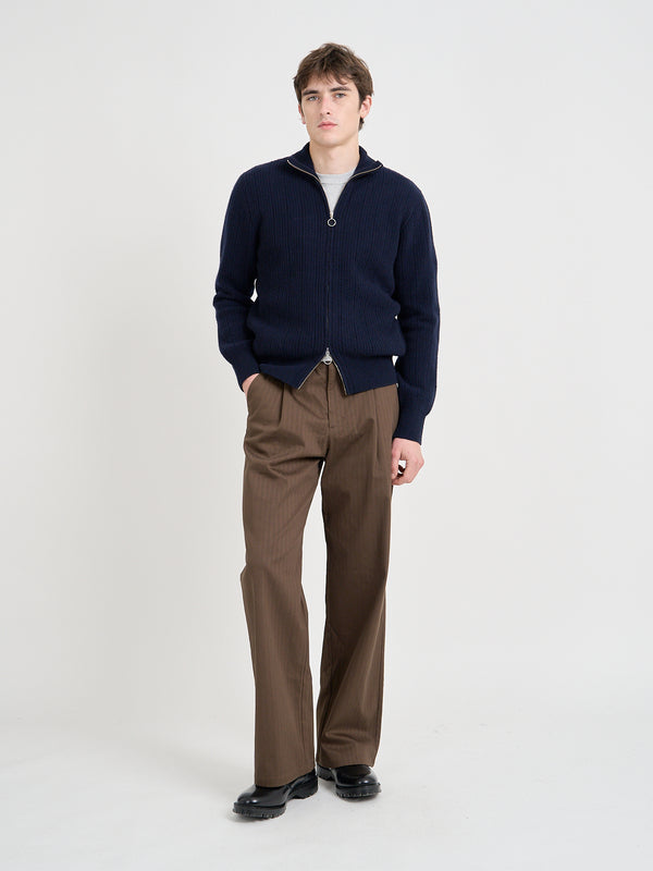 Oliver Spencer Kilbridge Zip Through Cardigan Overton Navy