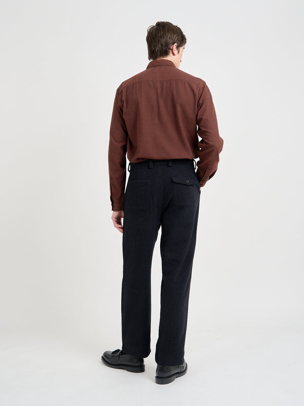 Oliver Spencer Morton Pleated Trousers Doherty Black
