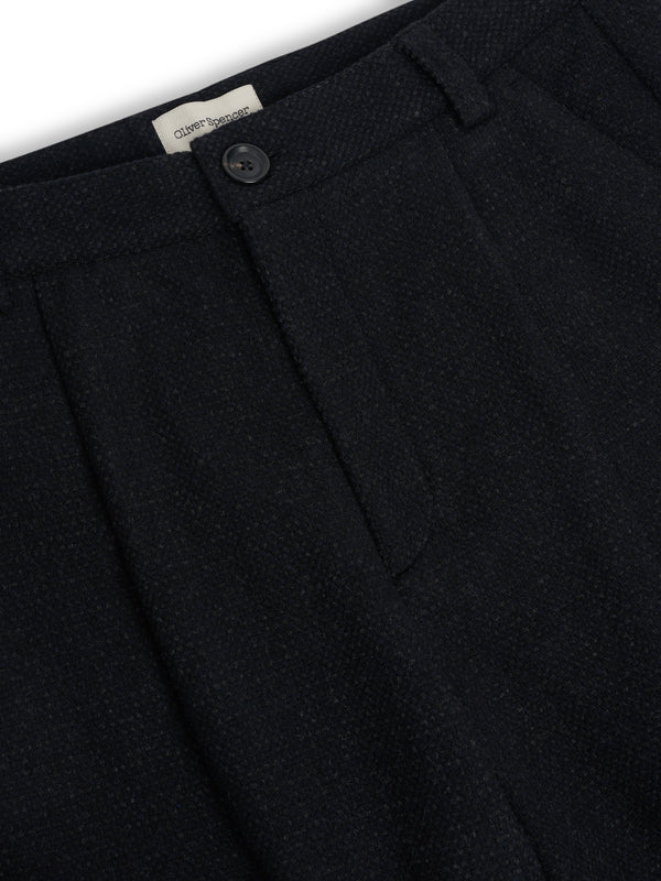 Oliver Spencer Morton Pleated Trousers Doherty Black