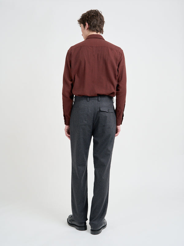 Oliver Spencer Morton Pleated Trousers Richards Charcoal