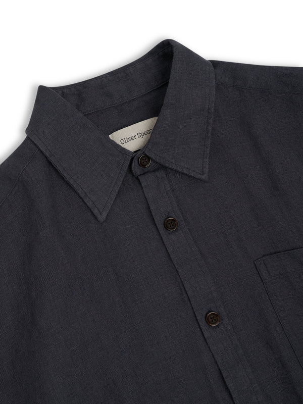 Oliver Spencer New York Special Shirt Bleeker Gunmetal Grey