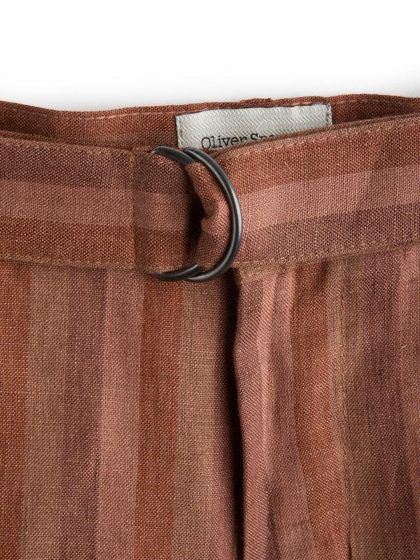 Oliver Spencer Belted Shorts Lowson Terracotta