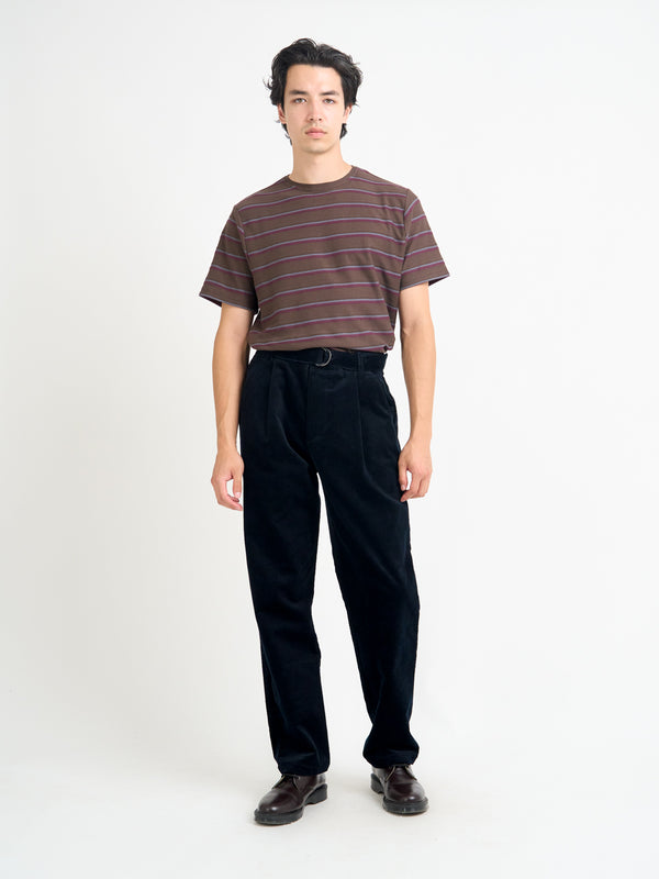 Oliver Spencer Belted Trousers Sibley Cord Navy