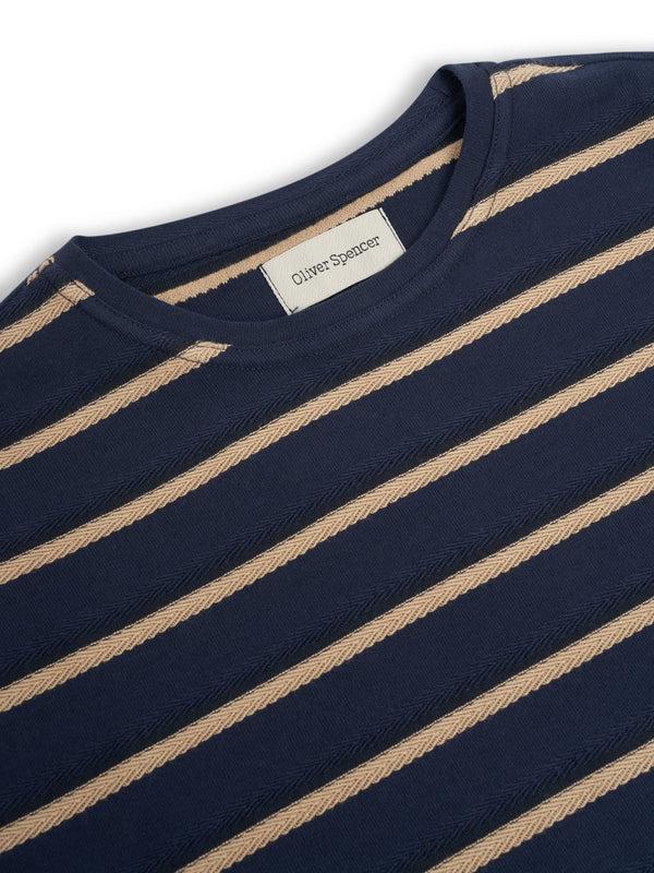 Oliver Spencer Box T-Shirt Easton Navy/Beige