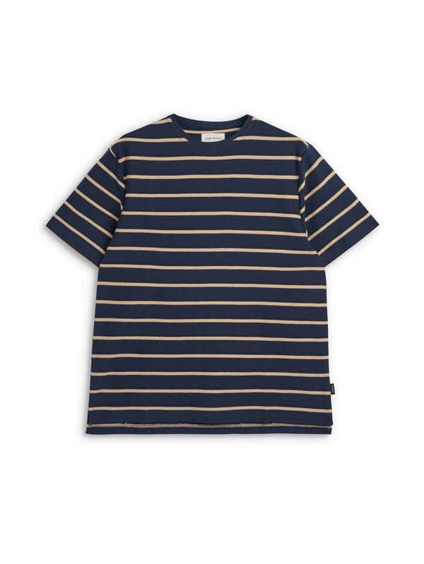 oliver spencer Box T-Shirt Easton Navy/Beige