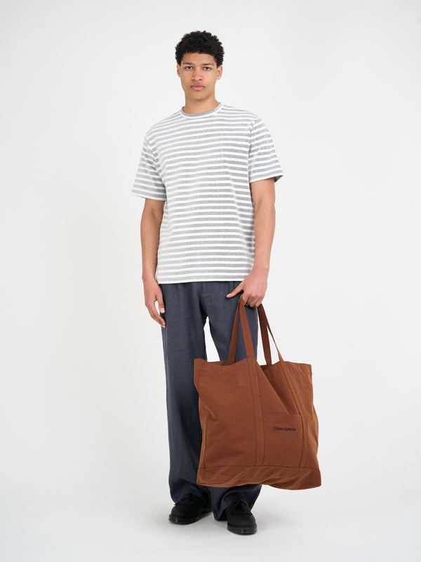 Oliver Spencer Box T-Shirt Holmes Cream/Navy