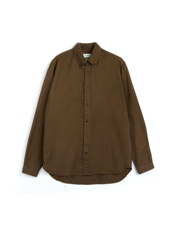 oliver spencer Brook Shirt Holloway Coffee Brown