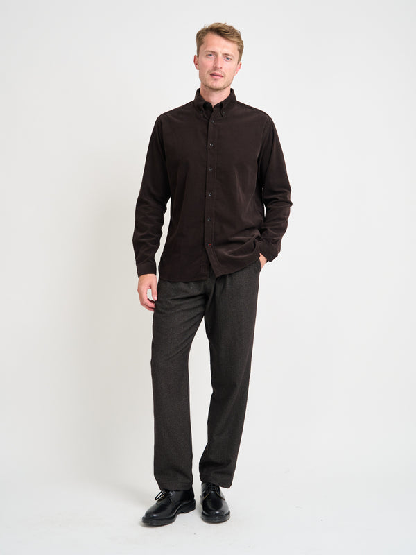 Oliver Spencer Brook Shirt Mersey Cord Brown