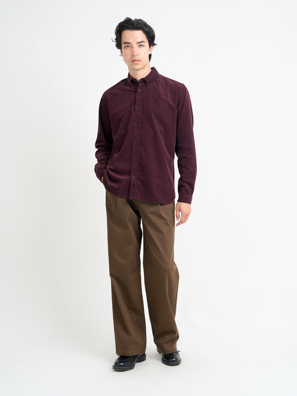Oliver Spencer Brook Shirt Mersey Cord Plum