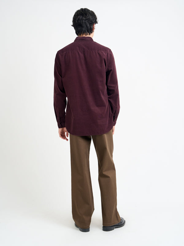 Oliver Spencer Brook Shirt Mersey Cord Plum
