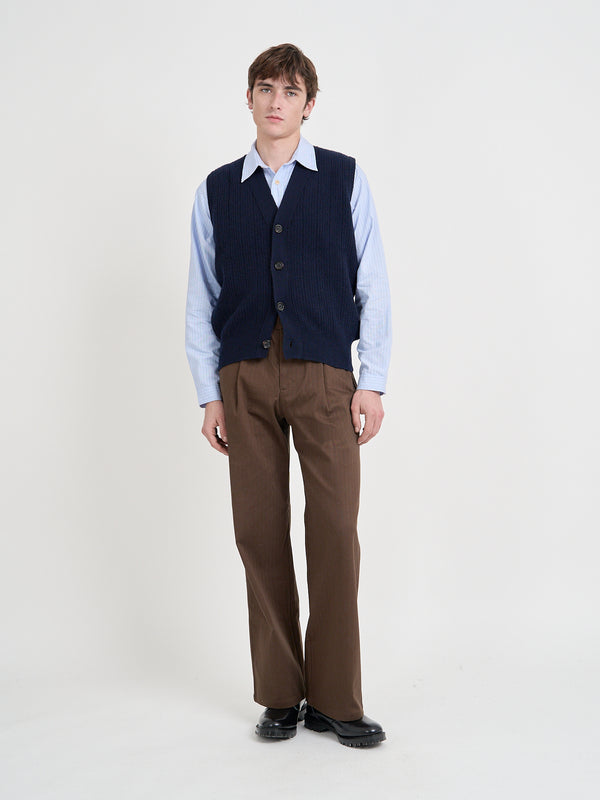 Oliver Spencer Dewsbury V Neck Overton Navy