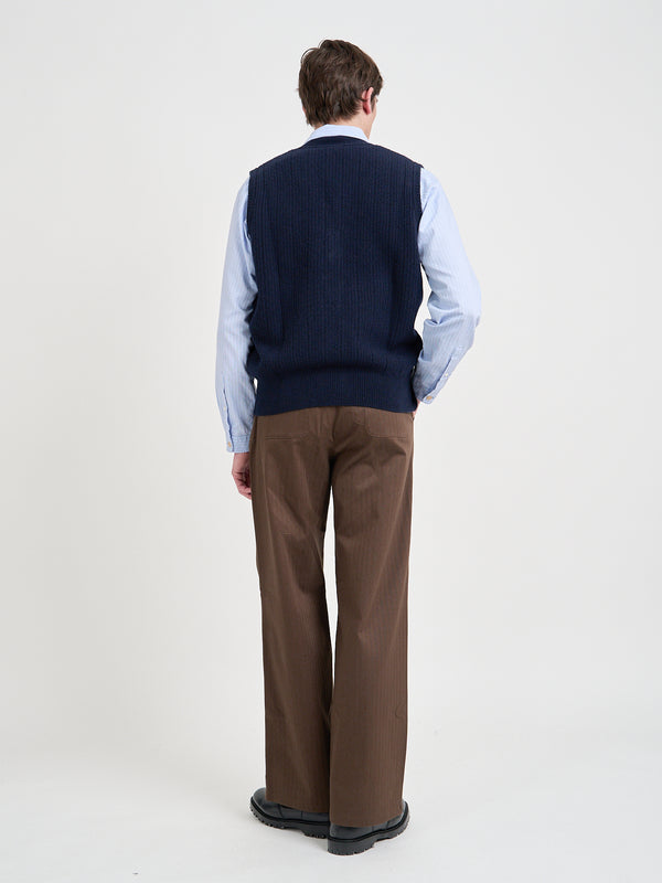 Oliver Spencer Dewsbury V Neck Overton Navy