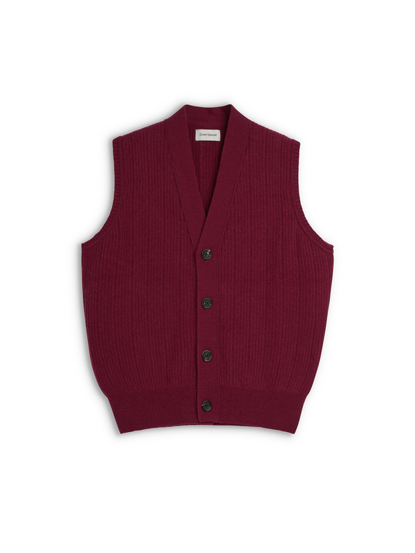 oliver spencer Dewsbury V Neck Overton Wine Red