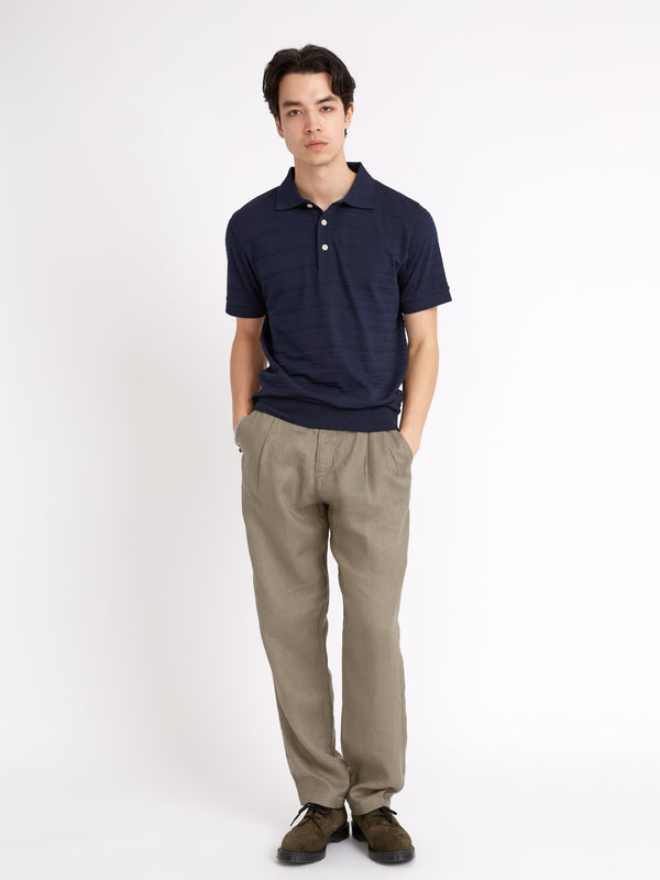 Oliver Spencer Glendale Polo Shirt Dornie Navy